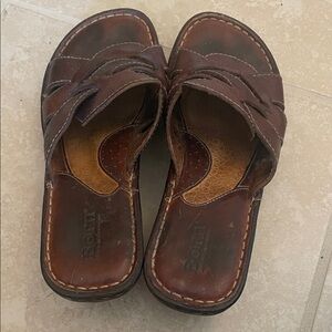 Born Women’s Dark Brown Leather Slide Sandals
